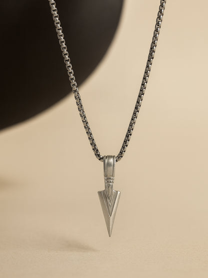 Men's Stainless Steel Arrowhead Pendant Necklace