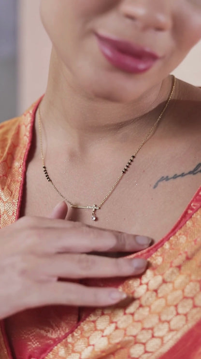 Bar Pendant and Solitaire Drop mangalsutra video