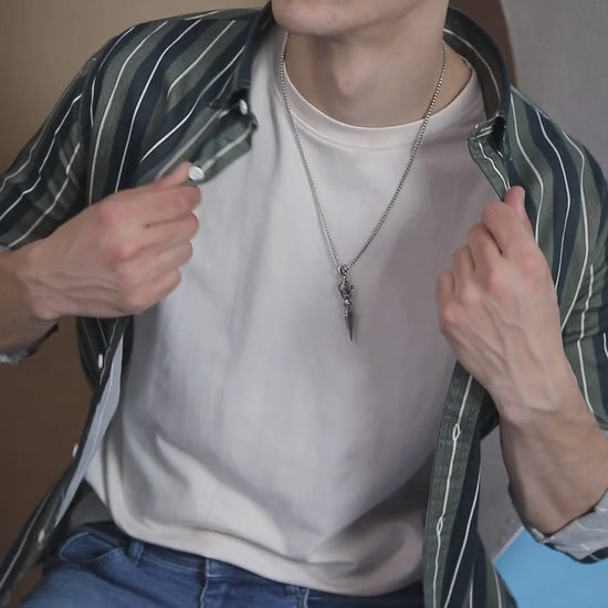 Men's silver pendant video