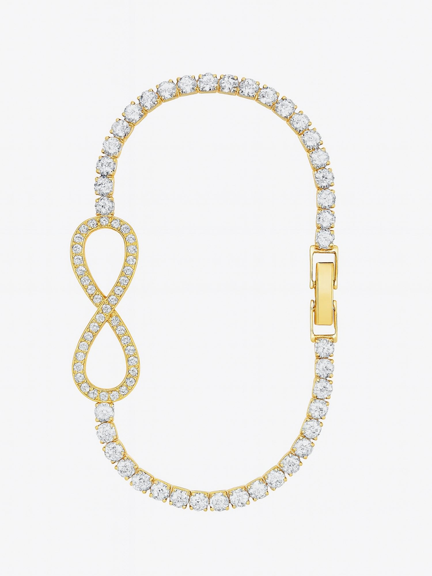Gold Infinity Bracelet with Sparkling Stones – Free Size