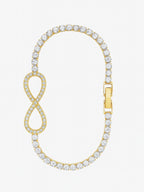 Gold Infinity Bracelet with Sparkling Stones – Free Size