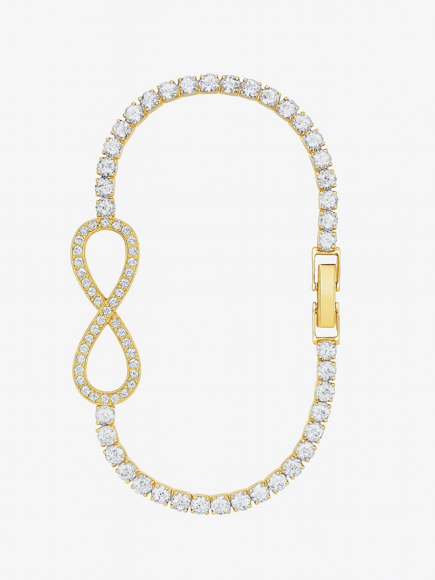 Gold Infinity Bracelet with Sparkling Stones – Free Size